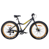 Exercise Bikes: Trinx Tiger T106 Fat Bike Shimano 7 Speed Bicycle Orange