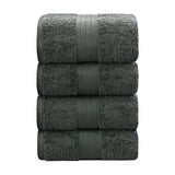 Bath Towels & Robes: Linenland 4 Piece Cotton Bath Towels Set - Charcoal