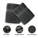 Bath Towels & Robes: Linenland 4 Piece Cotton Bath Towels Set - Charcoal