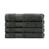 Table Linen & Kitchen Towels: Linenland Bath Towel Set - 4 Piece Cotton Washcloths - Charcoal