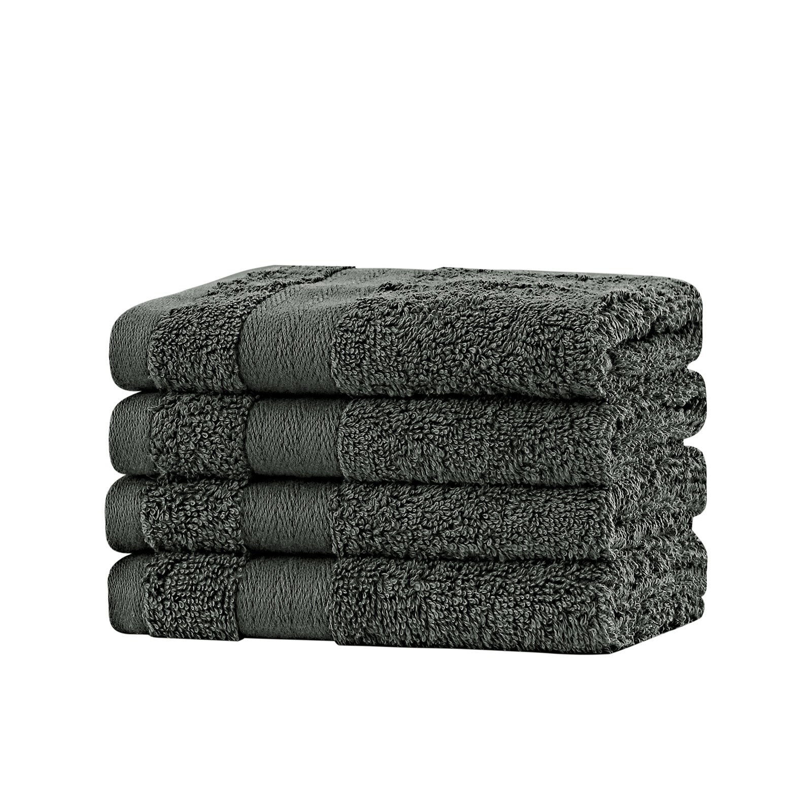 Table Linen & Kitchen Towels: Linenland Bath Towel Set - 4 Piece Cotton Washcloths - Charcoal