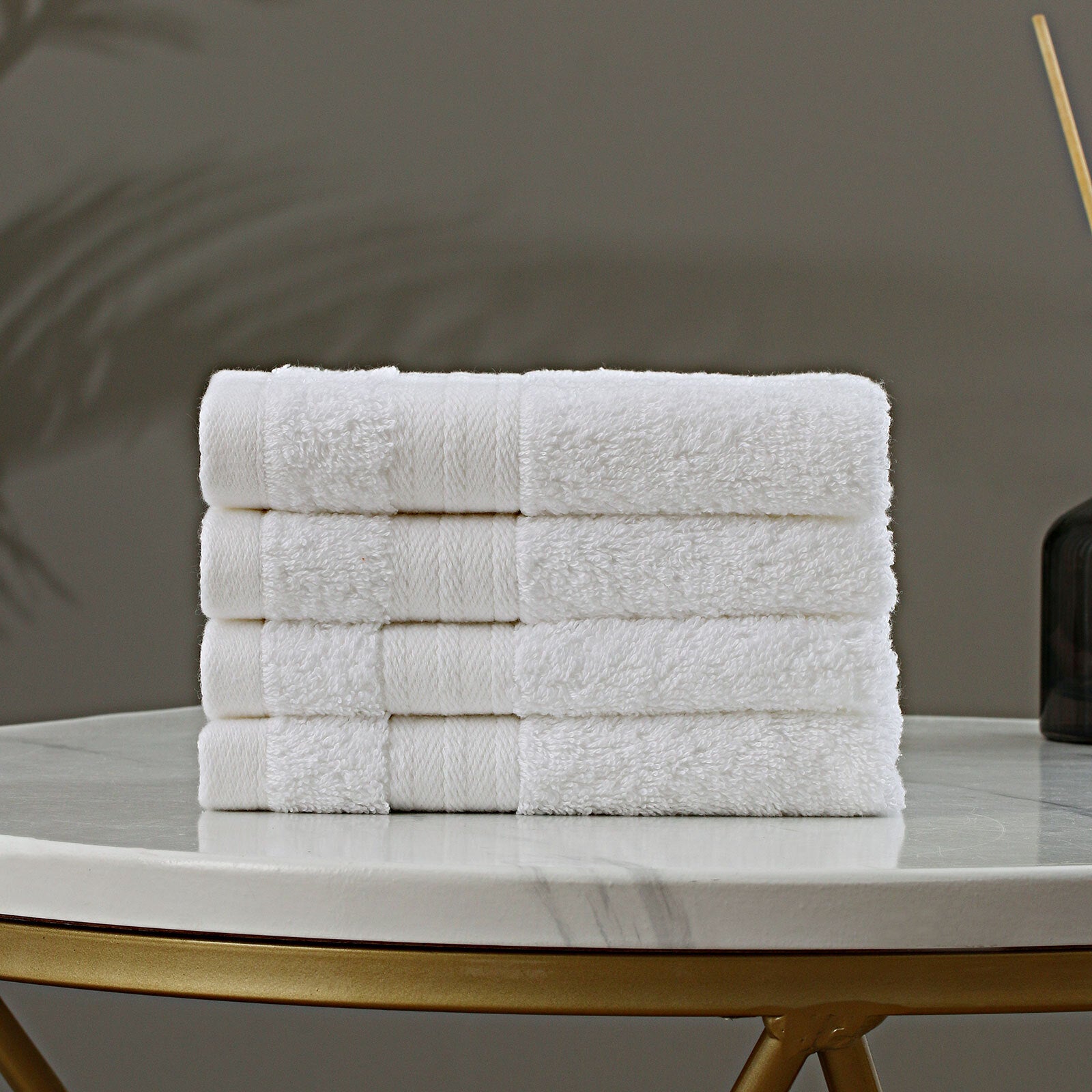Table Linen & Kitchen Towels: Linenland Bath Towel Set - 4 Piece Cotton Washcloths - White