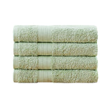 Bath Towels & Robes: Linenland Bath Towel 4 Piece Cotton Hand Towels Set - Sage Green