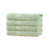 Bath Towels & Robes: Linenland Bath Towel 4 Piece Cotton Hand Towels Set - Sage Green