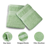 Bath Towels & Robes: Linenland Bath Towel 4 Piece Cotton Hand Towels Set - Sage Green