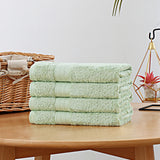 Bath Towels & Robes: Linenland Bath Towel 4 Piece Cotton Hand Towels Set - Sage Green