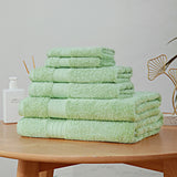 Bath Towels & Robes: Luxury 6 Piece Soft and Absorbent Cotton Bath Towel Set - Sage Green