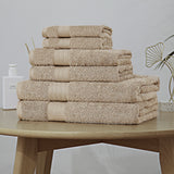 Bath Towels & Robes: Luxury 6 Piece Soft and Absorbent Cotton Bath Towel Set - Sandstone