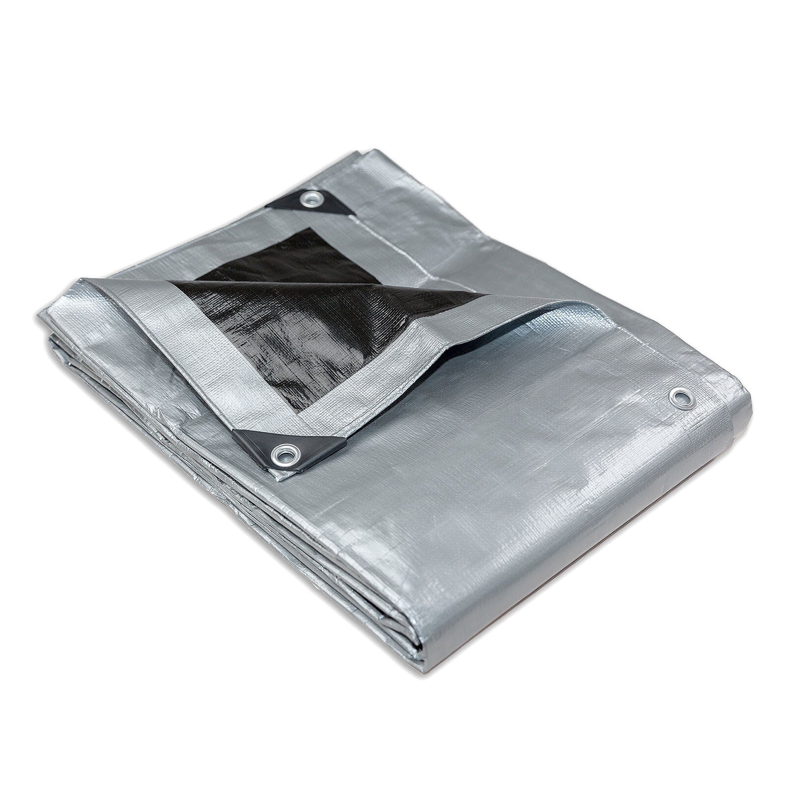 Caravan Accessories: Heavy Duty Silver Black Tarp Tarpaulin 4.9x6.1m