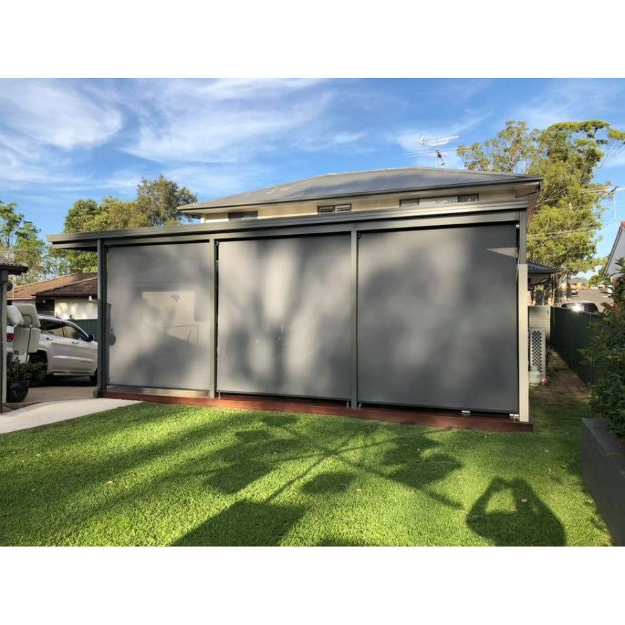 Awnings: Outdoor Roller Blind Sun Screen Awning With Aluminium Hood 1.8,