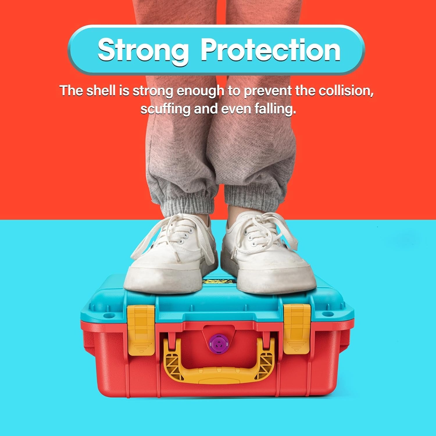 Cases & Skins: DEVASO Carrying Case for Nintendo Switch OLED Case, Professional Safe Hard-Red & Blue
