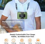 20000mAh Outdoor Portable Waist Fan Hanging Neck Fan Strong Wind with Power Bank LED Lighting for Sports Courier Outdoor Working (Green)