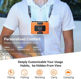 Portable Fans: 20000mAh Outdoor Portable Waist Fan Hanging Neck Fan Strong Wind with Power Bank LED Lighting for Sports Courier Outdoor Working (Orange)
