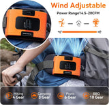 Portable Fans: 20000mAh Outdoor Portable Waist Fan Hanging Neck Fan Strong Wind with Power Bank LED Lighting for Sports Courier Outdoor Working (Orange)