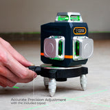 Gardening Tools: CIGMAN Laser Level Self Leveling 3x360° 3D Green Cross Line for Construction and Picture Hanging, Rechargeable battery, Remote Controller, Magnetic Rotating Stand Included