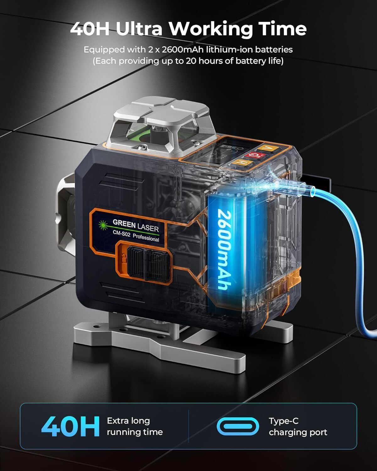 CIGMAN 4x360Â° 16 Lines Laser Level with Remote&APP Control, Self Leveling CM-S02