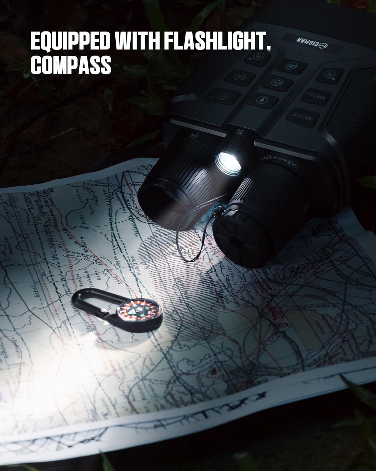 CIGMAN 4K Night Vision Binoculars, 3.99" Large HD Display, 58MP Night Photos, 5000mAh Battery, IP65 Waterproof, 5X Zoom, 32GB Card Included