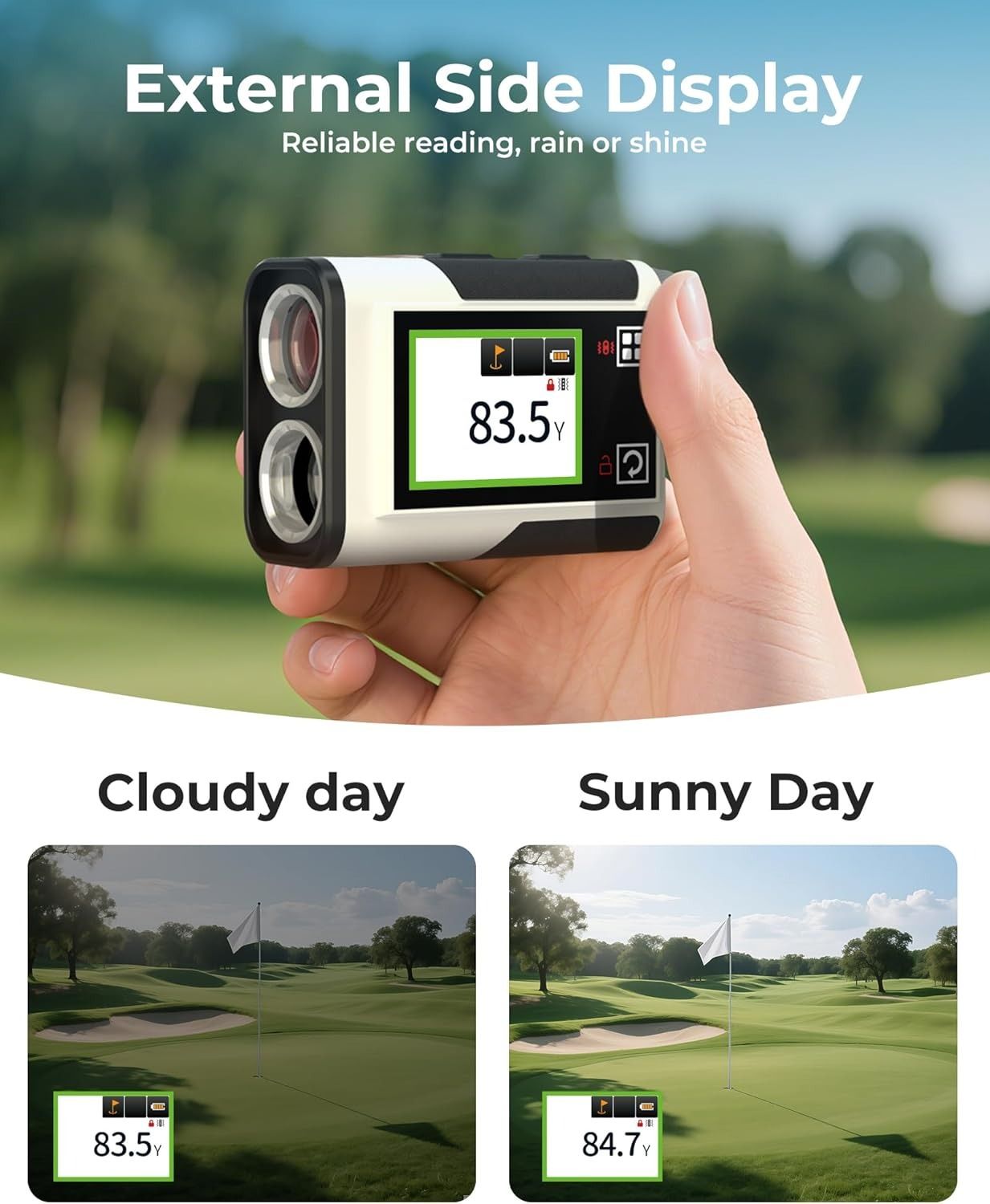 Golf Rangefinder with Slope, CIGMAN 1312 Yards Range Finder Golf, 2.4-inch External Color Touchscreen, Flag Lock Vibration, 6X Magnification, Rechargeable Range Finder, Ideal Golf Accessories