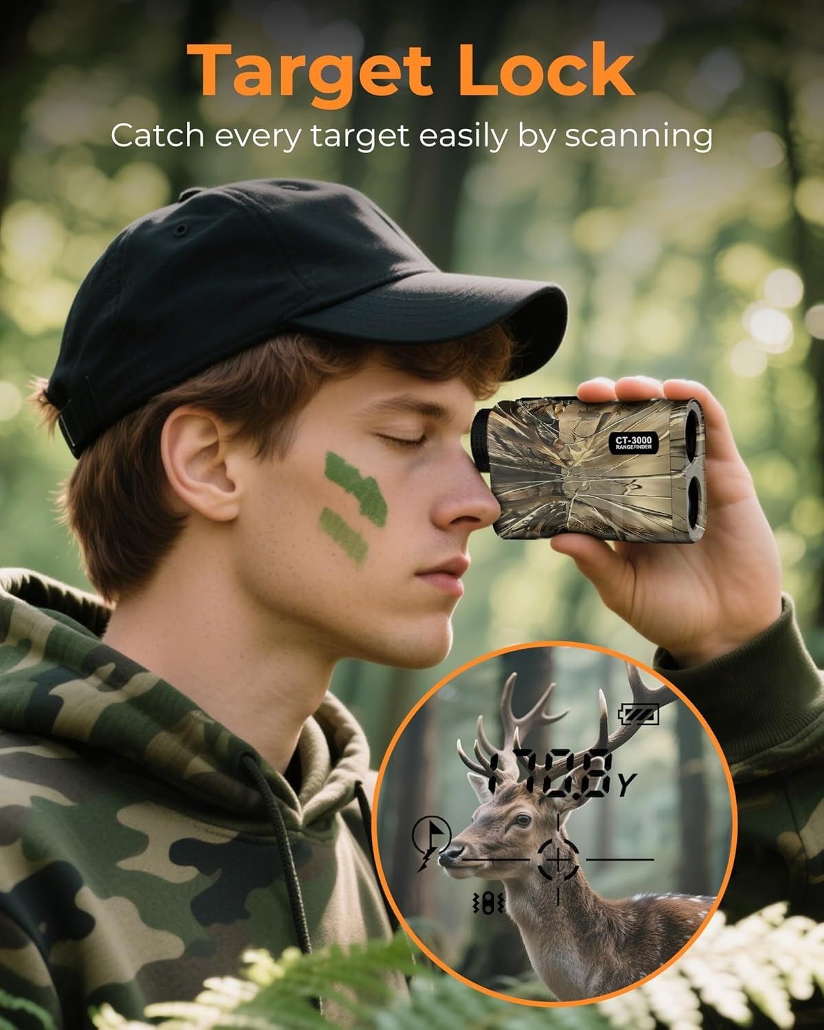 Ultra Long Range & Fast Accuracy: CIGMAN upgraded range finder measures from 5 to 3280 yards with an accuracy of ±1 yard, giving you reliable data in under 1 second. The multi-coated lens and 6x magnification deliver a bright, crisp view, even in dense wo