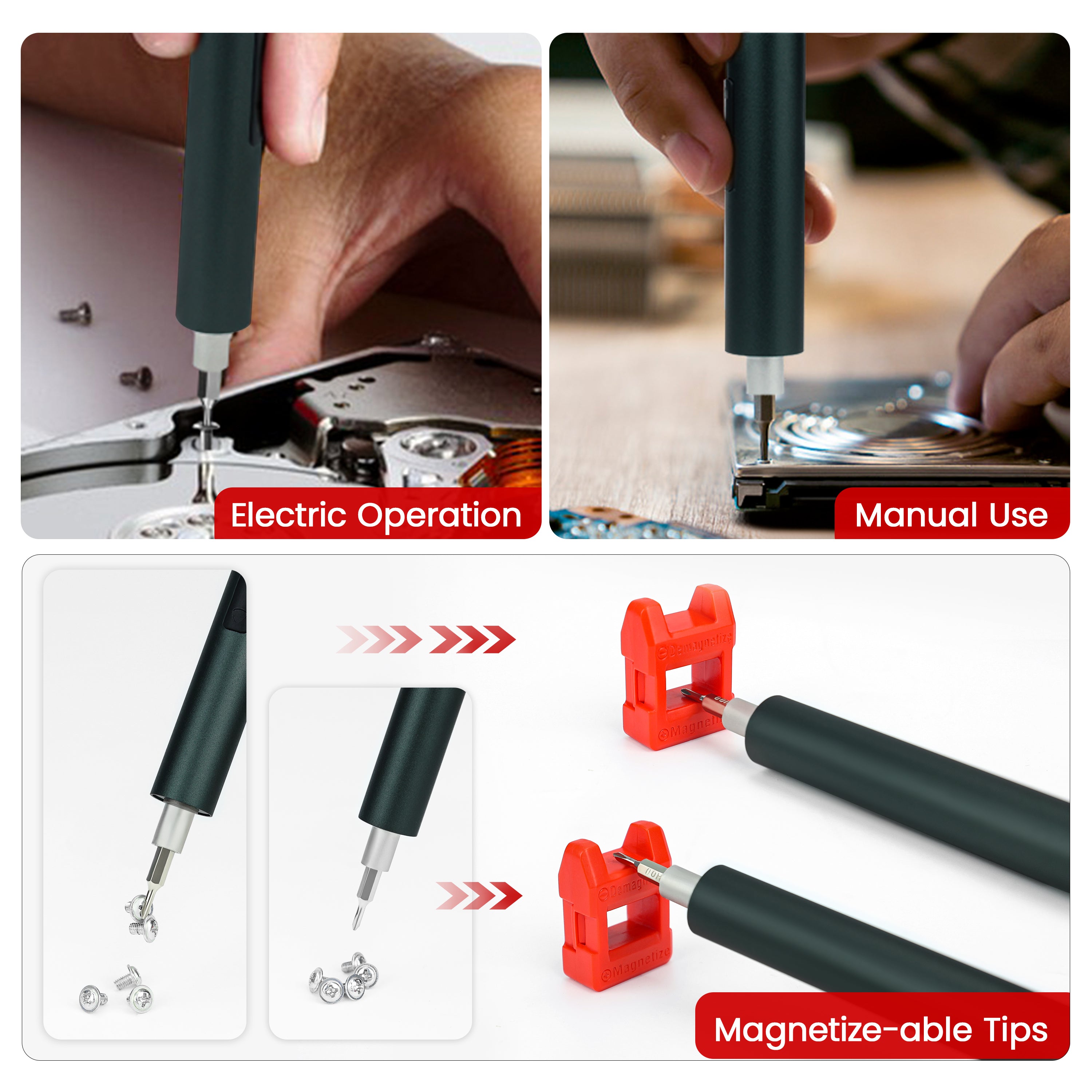 Automotive Repair & Speciality Tools: KAIWEETS Mini Electric Screwdriver, 137 in 1 Electric Precision Screwdriver