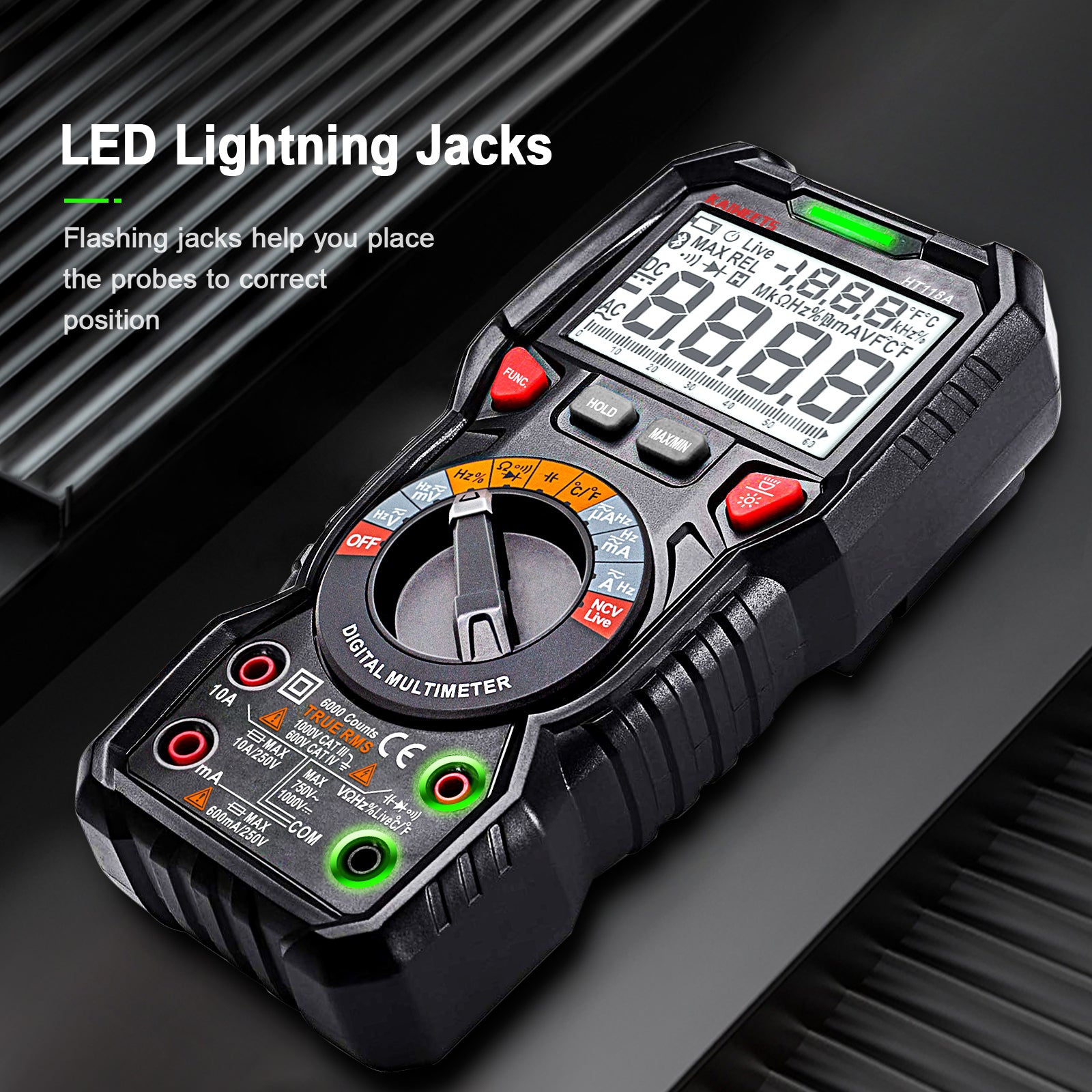 Automotive Repair & Speciality Tools: KAIWEETS Digital Multimeter TRMS 6000 Counts Voltmeter Auto-Ranging Fast Accurately Measures Voltage Current Amp Resistance Diodes Continuity Duty-Cycle Capacitance Temperature for Automotive