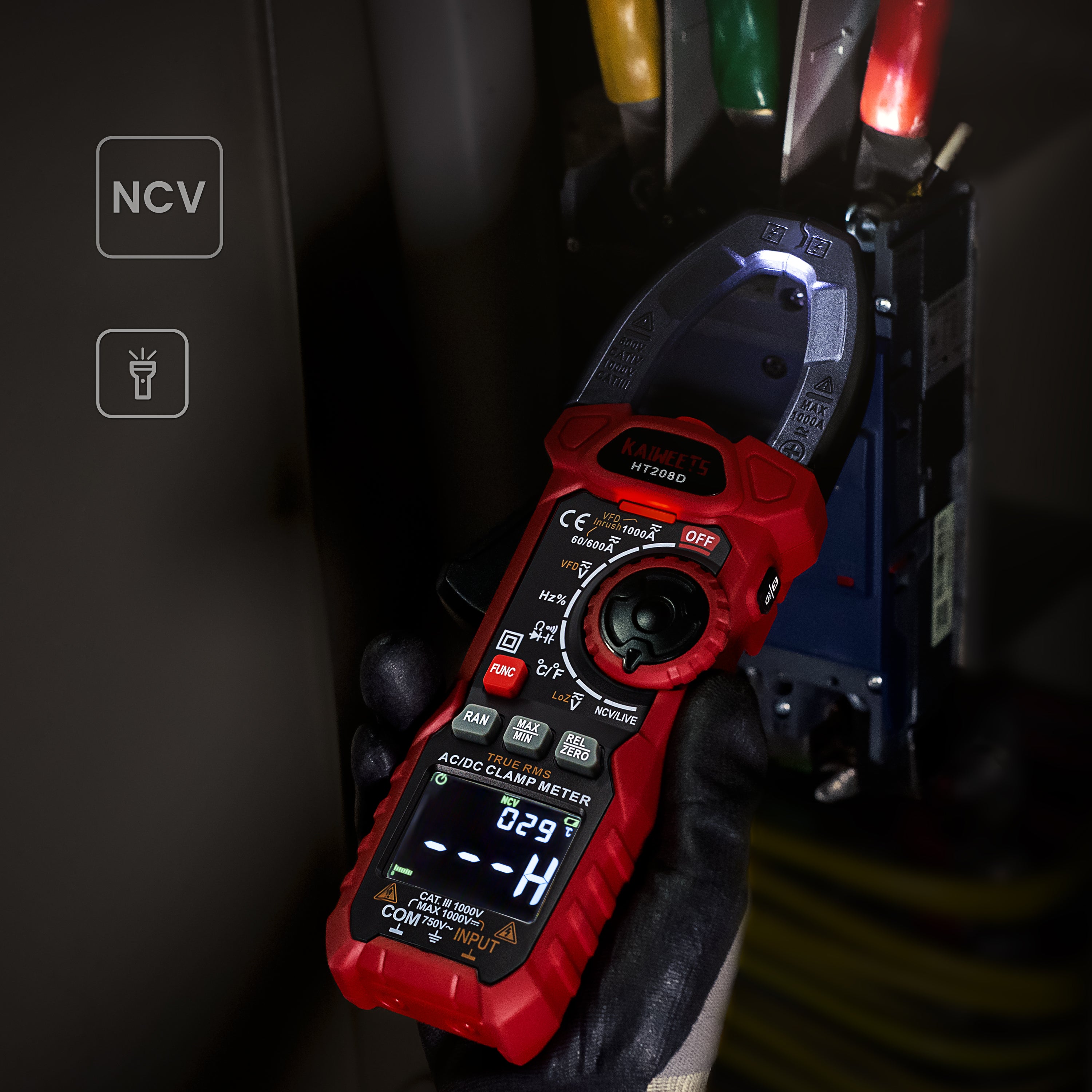 Automotive Repair & Speciality Tools: KAIWEETS HT208D Inrush Clamp Meter 1000A True RMS AC/DC Current Amp Meter
