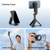 Camera Accessories: Ulanzi JJ03 Magnetic Phone Tripod Wireless Phone Grip Selfie Stick Desktop Tripod with Remote Control Photography Livestreaming