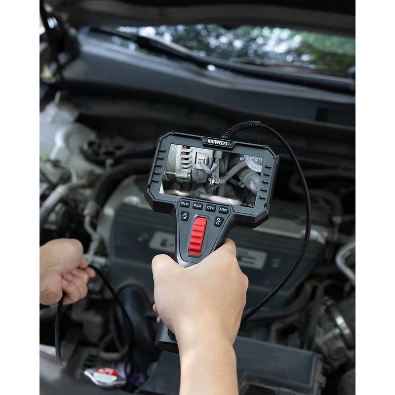 Two-Way Articulating Borescope Camera with Light, 0.25in Slim Probe, Industrial Endoscope Inspection Camera with Light, 5.3FT Flexible Snake Scope for Automotive, HVAC and Aircraft Mechanics