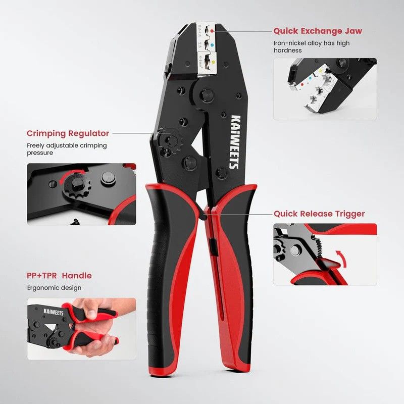 KAIWEETS KDC02 Smart Hexagonal Ferrule Crimping Tool Wire Plier Cord End