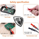 Power & Electrical Supplies: KAIWEETS Soft Silicone Electrician Test Leads Kit CAT III 1000V & CAT IV 600V with Alligator Clips and Needle Probe for Fluke/AstroAI/INNOVA Multimeter Electronic Clamp Meter 8PCS