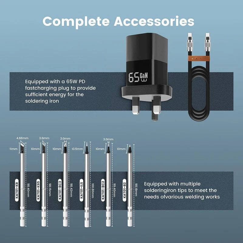 KAIWEETS KETS02 Smart Digital Soldering Iron Kit 65W Programmable AU Plug