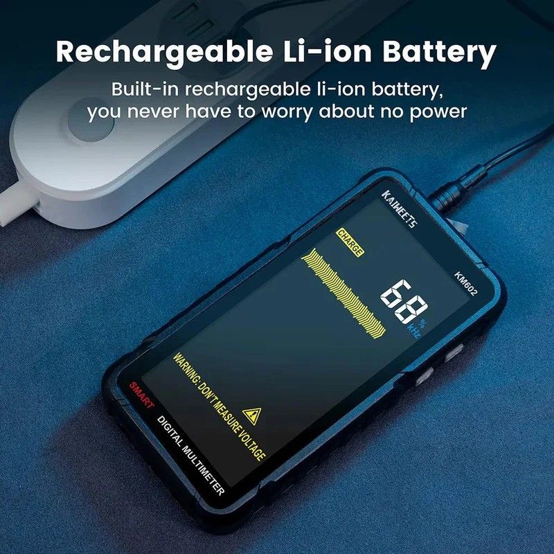 KAIWEETS Smart Multimeter Rechargeable Electrical Tester with Auto Ranging Digital Voltmeter Measures Voltage Current Resistance Continuity Capacitance Temperature Frequency NCV 6000 Counts TRMS