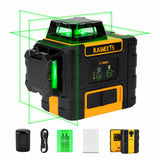 Measuring Tools & Sensors: KAIWEETS KT360A Green Laser Level 3 X 360° Rotary Self Leveling with 1 Rechargeable Battery
