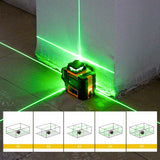 Measuring Tools & Sensors: KAIWEETS KT360A Green Laser Level 3 X 360° Rotary Self Leveling with 1 Rechargeable Battery