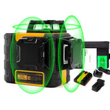 Measuring Tools & Sensors: KAIWEETS KT360A Green Laser Level 3 X 360° Rotary Self Leveling with 1 Rechargeable Battery