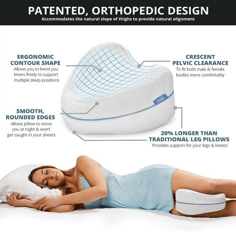 Pillows: Leg Knee Support Pillow, Orthopedic Memory Foam Wedge Contour Pillow for Thighs, Leg Pillow for Back Hip Legs Knee Support Wedge and Pressure Relief, Washable Cover