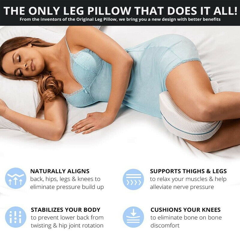 Pillows: Leg Knee Support Pillow, Orthopedic Memory Foam Wedge Contour Pillow for Thighs, Leg Pillow for Back Hip Legs Knee Support Wedge and Pressure Relief, Washable Cover