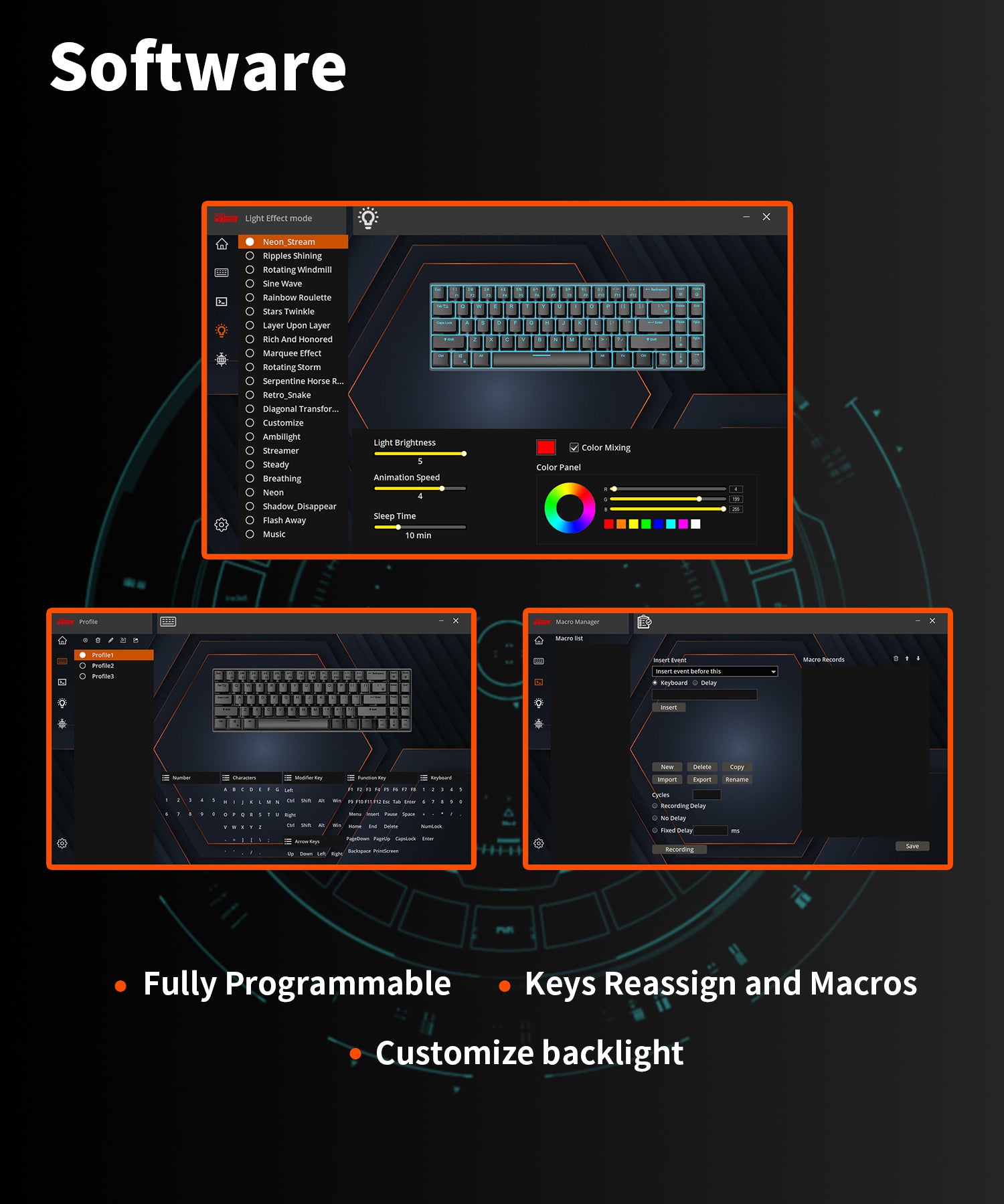 Keyboards & Accessories: ROYAL KLUDGE RK84 Wireless Hot Swap Black 65% Mechanical Keyboard, Brown Switch