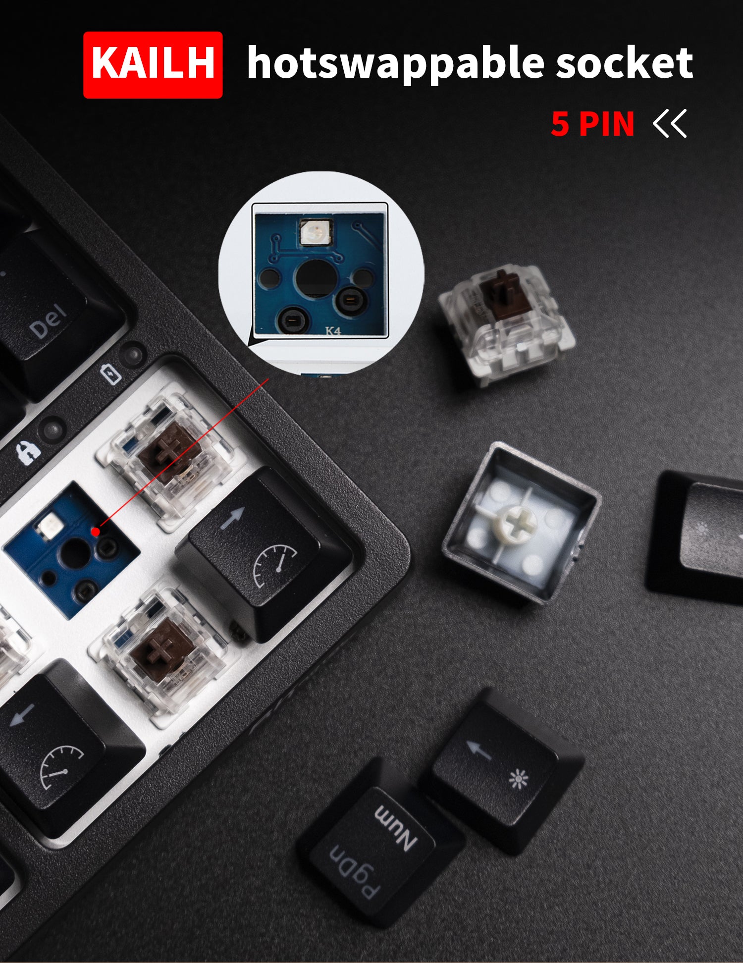 Keyboards & Accessories: ROYAL KLUDGE RK84 Wireless Hot Swap Black 65% Mechanical Keyboard, Brown Switch