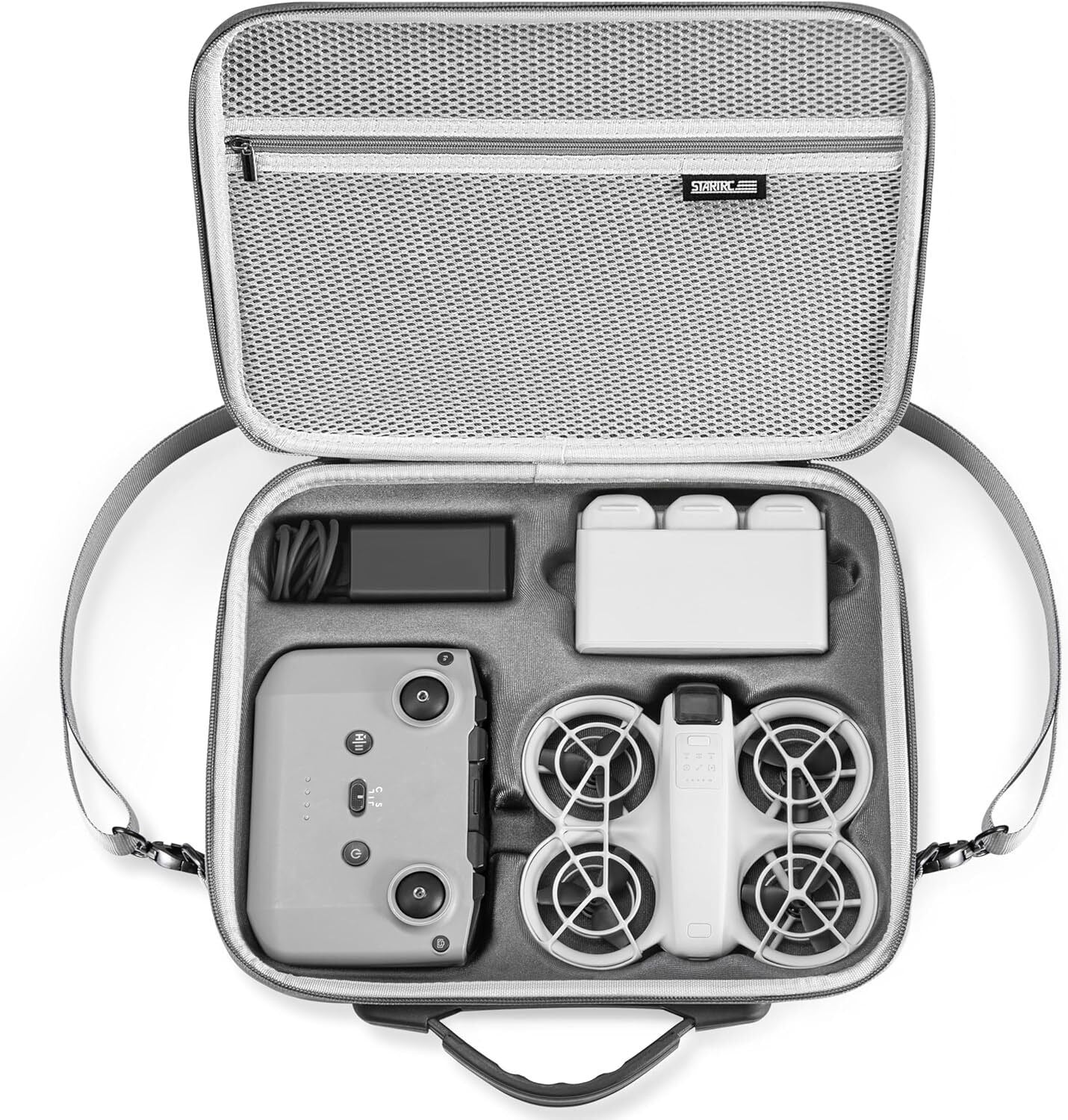 Camera Accessories: STARTRC Carrying Case for DJI Neo Portable PU Storage Protective Bag for DJI Neo Fly More Combo Accessories, Compatible with RC-N3 Remote Controller, Neo Intelligent Flight Battery, Charging Hub