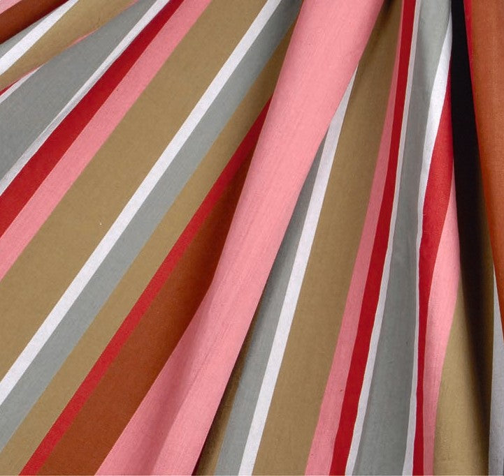 Cushions & Throws: Corban Rose Pink Based Striped Cushion Cover Multicoloured Rectangle 35x70cm