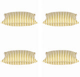 Cushions & Throws: Pack of 4 Dandi Mustard Yellow & White Striped Square Cushion Covers 40x40cm