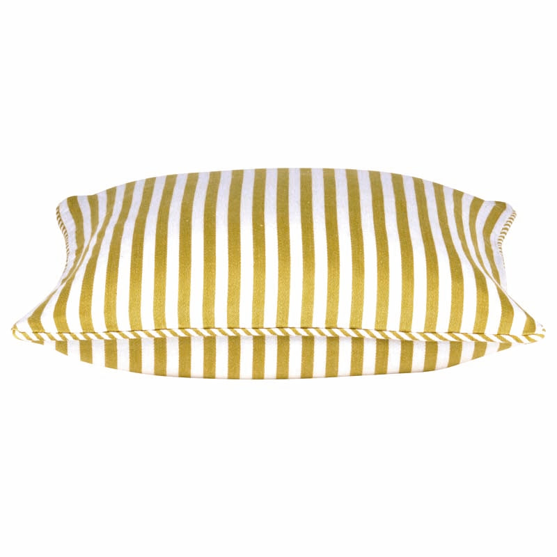 Cushions & Throws: Pack of 4 Dandi Mustard Yellow & White Striped Square Cushion Covers 40x40cm