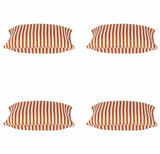 Cushions & Throws: Pack of 4 Dandi Orange & White Striped Nautical Cushion Covers 40x40cm