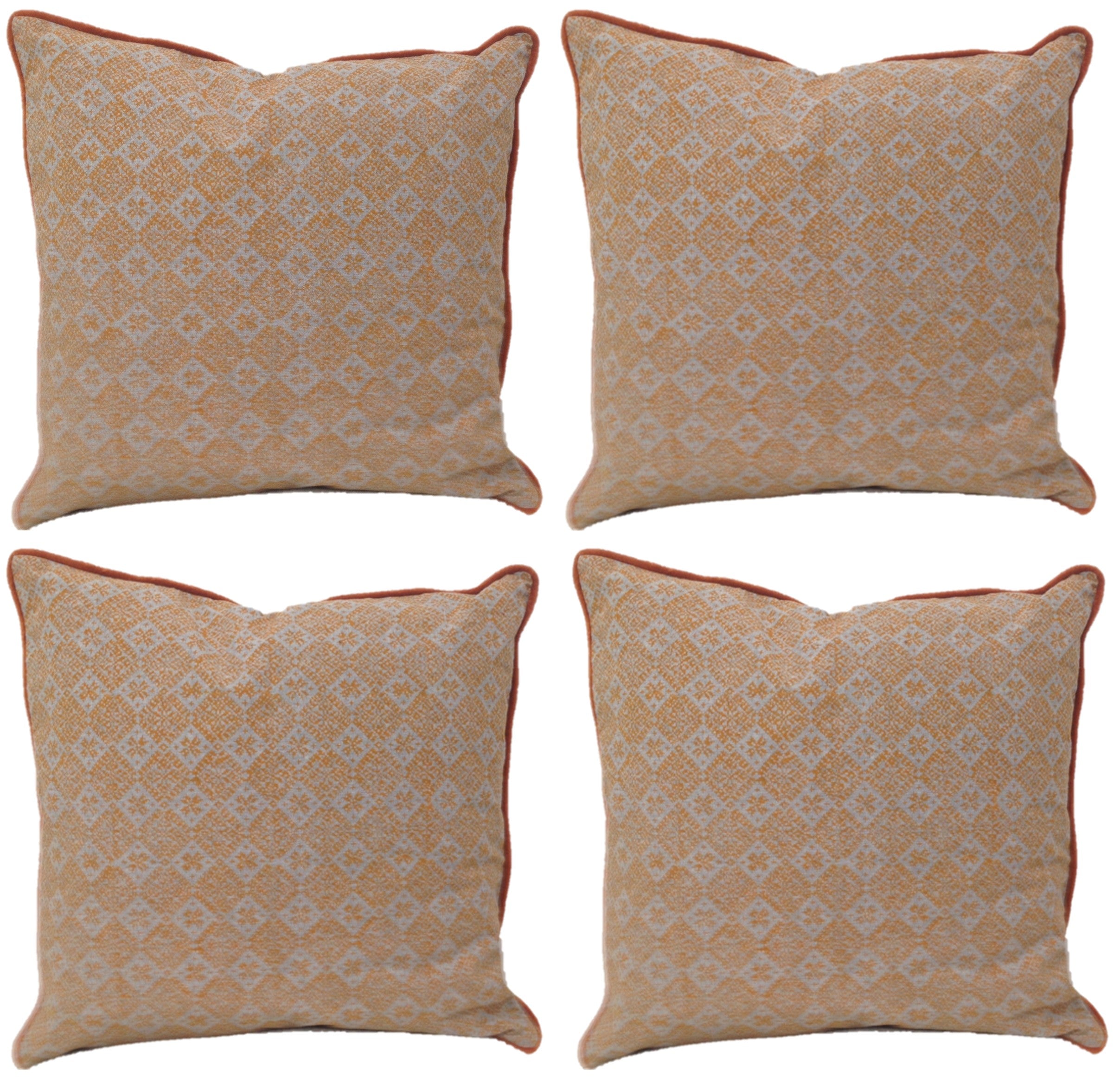 Cushions & Throws: Pack of 4 Azuk Orange & Grey Cushion Covers 50cm x 50cm