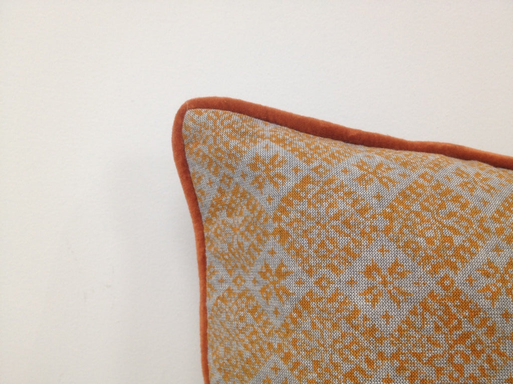 Cushions & Throws: Pack of 4 Azuk Orange & Grey Cushion Covers 50cm x 50cm