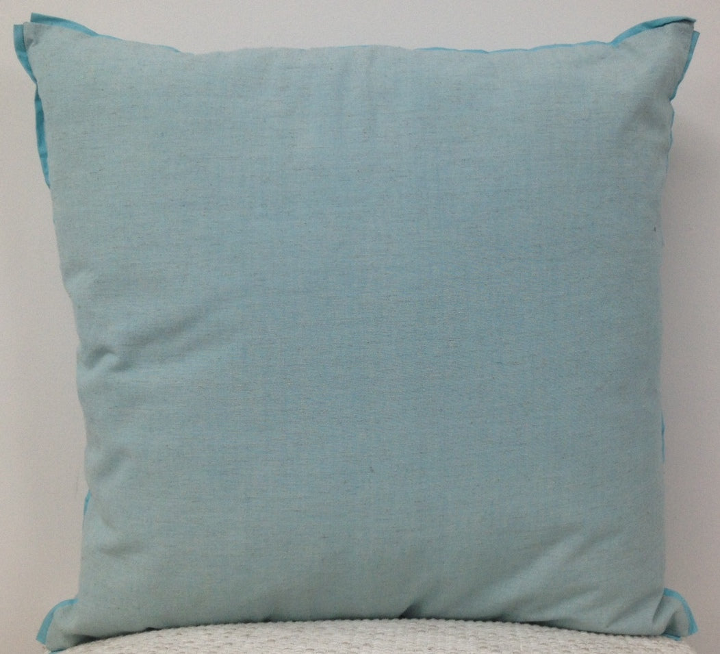Cushions & Throws: Pack of 4 Frida Aqua Blue 50cm x 50cm Cushion Covers with piping