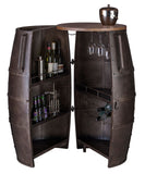 Iron Barrel Shaped Wine Rack Bar Cabinet with Wheels