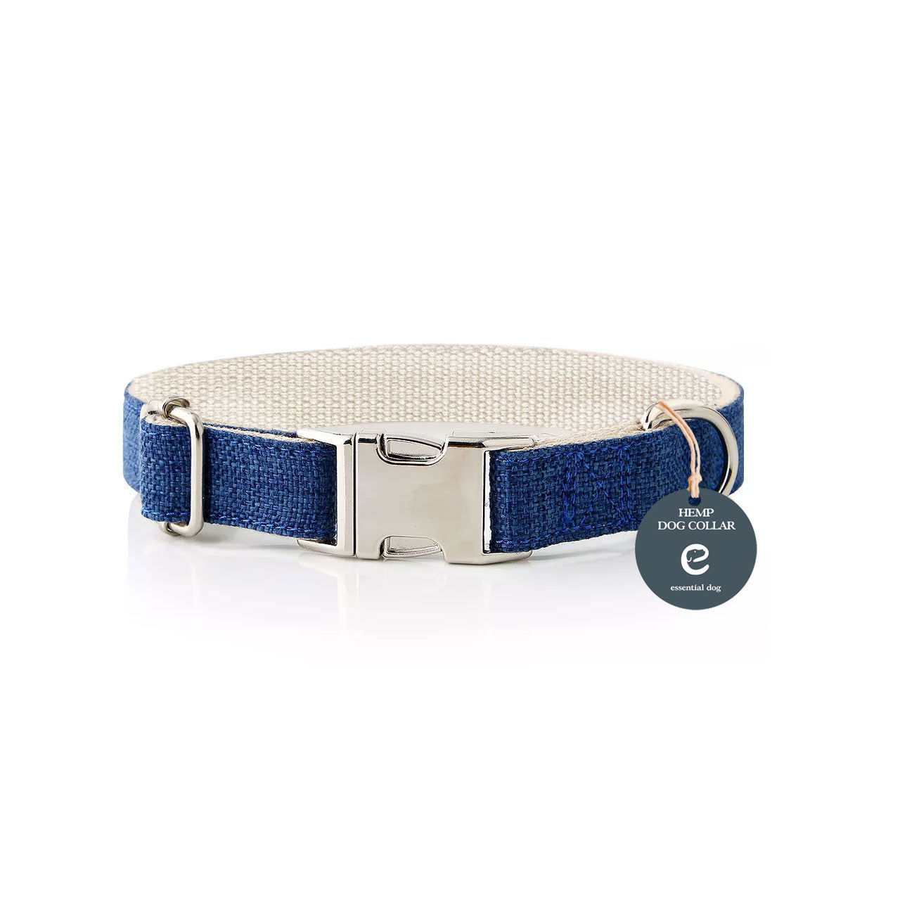 Women's Tops & T-shirts: Natural Hemp & Cotton Dog Collar (Ink Blue)
