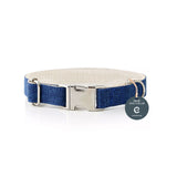 Women's Tops & T-shirts: Natural Hemp & Cotton Dog Collar (Ink Blue)